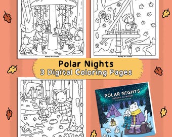3 Digital Pages From 'polar Nights' Coloring Book digital PDF Download ...