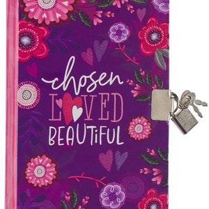 Chosen Loved Girls Journal with Lock & Key | Christian Teen Prayer Diary
