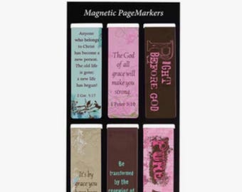 Grace Magnetic Scripture Bookmark Set | Christian Bible Verse Bookmarks | Faith Gift for Women