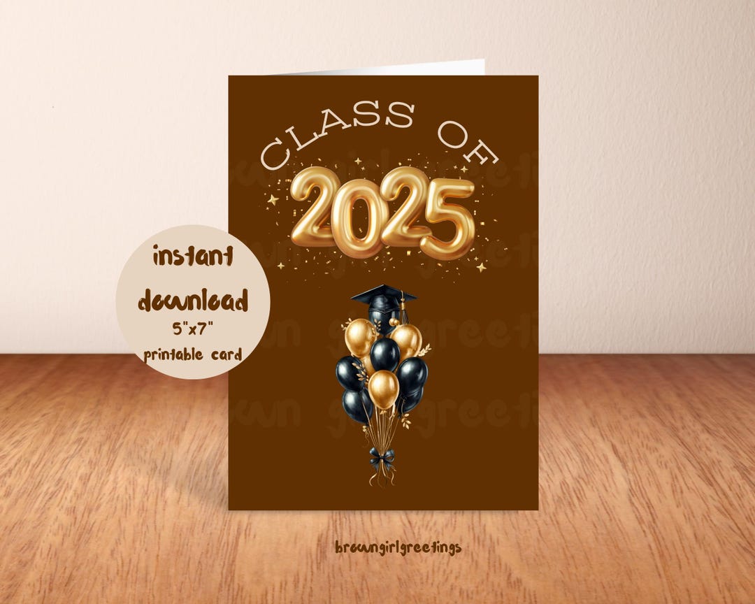 Class of 2025 Graduation Card, Printable Card for Black Women, Black ...