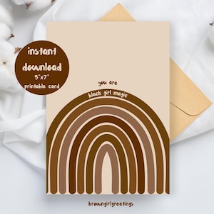 You are Black Girl Magic, afdrukbare kaarten voor zwarte vrouwen, zwarte wenskaarten, melanine-wenskaart, digitale download, instant download