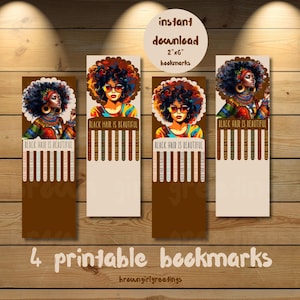 Black hair is beautiful bookmarks, Black girl bookmarks, bookmarks for Black women, printable bookmarks, digital download, instant download