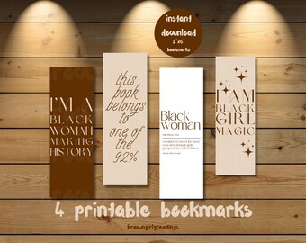 Black Girl Magic Bookmarks, Printable Affirmations (Digital Download)