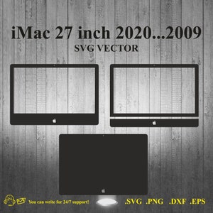 iMac 27 cali 2020 Szablon skórki plik cięty SVG Vector (2020...2009)