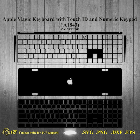 Apple Magic Keyboard With Touch ID Skin Template SVG Vector - Etsy