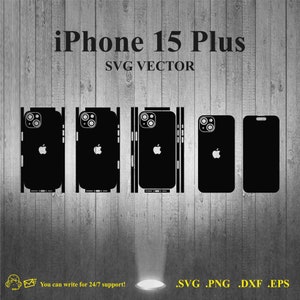 iPhone 15 Plus Skin Template SVG vector