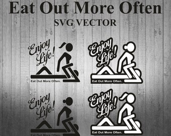 Enjoy Life Eat out more often sticker svg vector
