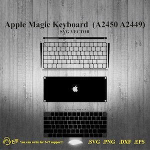 Apple Magic Keyboard Skin Template cut file SVG Vector (A2450 A2449 A3203) US