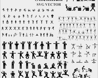 Stickman SVG-vector (PNG-bestanden zijn afzonderlijk opgeslagen)