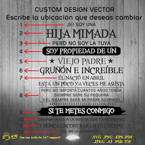 sí soy una hija mimada custom svg svg personalizado