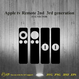 Apple tv Remote 2nd  3rd generation Skin Template cut file SVG Vector