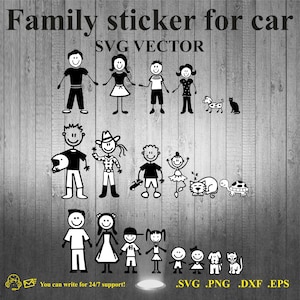 Familie Aufkleber für Auto Aufkleber svg Vektor