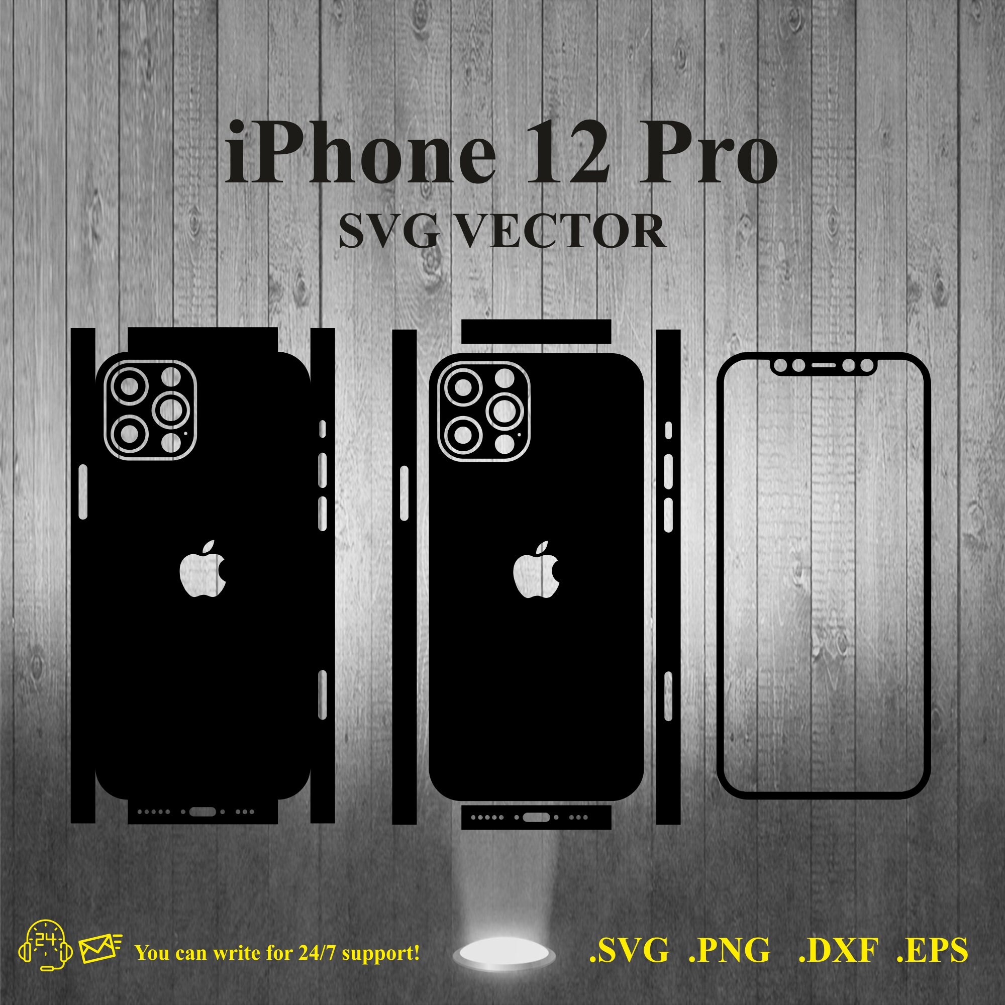 IPhone 12 Pro Skin Template Cut File SVG Vector Cut File - Etsy
