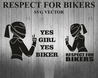 Respect for Bikers Sticker Girl SVG