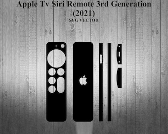 Apple Tv Siri Remote 3rd Generation 2021 Skin Template cut file SVG Vector