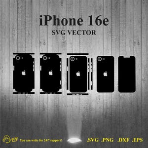 iPhone 16e Skin Template SVG vector