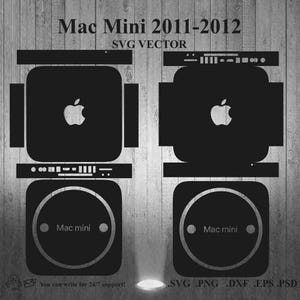 Mac mini 2011-2012 Skin Template cut file SVG Vector
