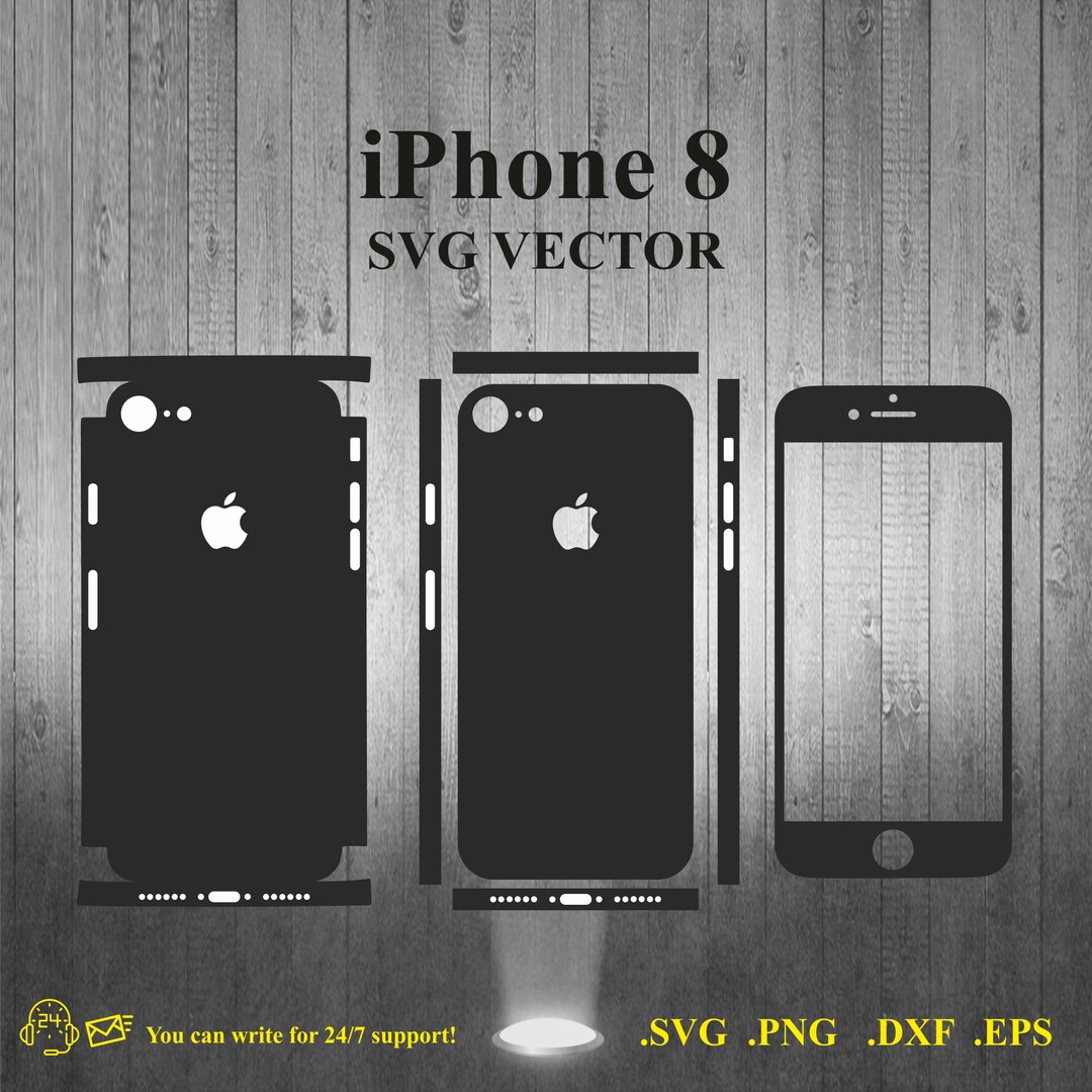 IPhone 8 Skin Template Cut File SVG Vector - Etsy