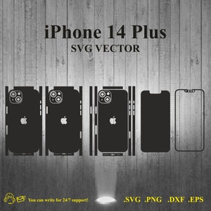 iPhone 14 Plus Skin Template SVG Vector Cut File