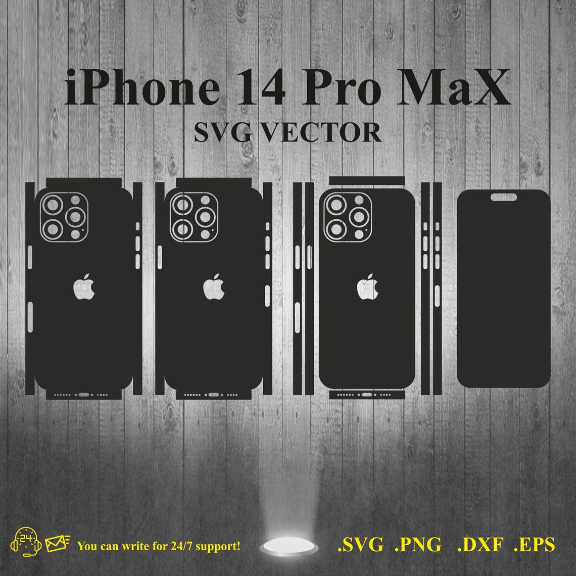 IPhone 14 Pro Max Skin Template SVG Vector Cut File - Etsy