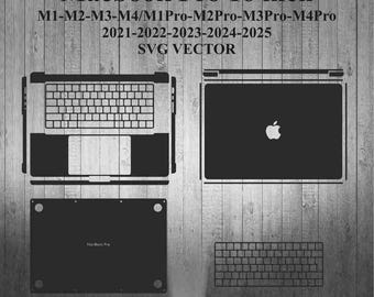 Macbook Pro 16 inch Skin Template SVG Vector Cut File