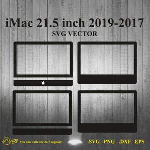 iMac 21,5 cala 2019-2018-2017 Szablon skórki plik cięcia SVG Vector