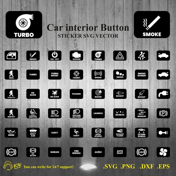 Car interior Button StickerSVG