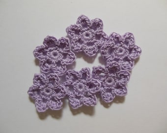 Crocheted Flowers - Lilac Buttercups - Bamboo Thread - Crocheted Flower Appliques - Crocheted Flower Embellishments - Set of 6