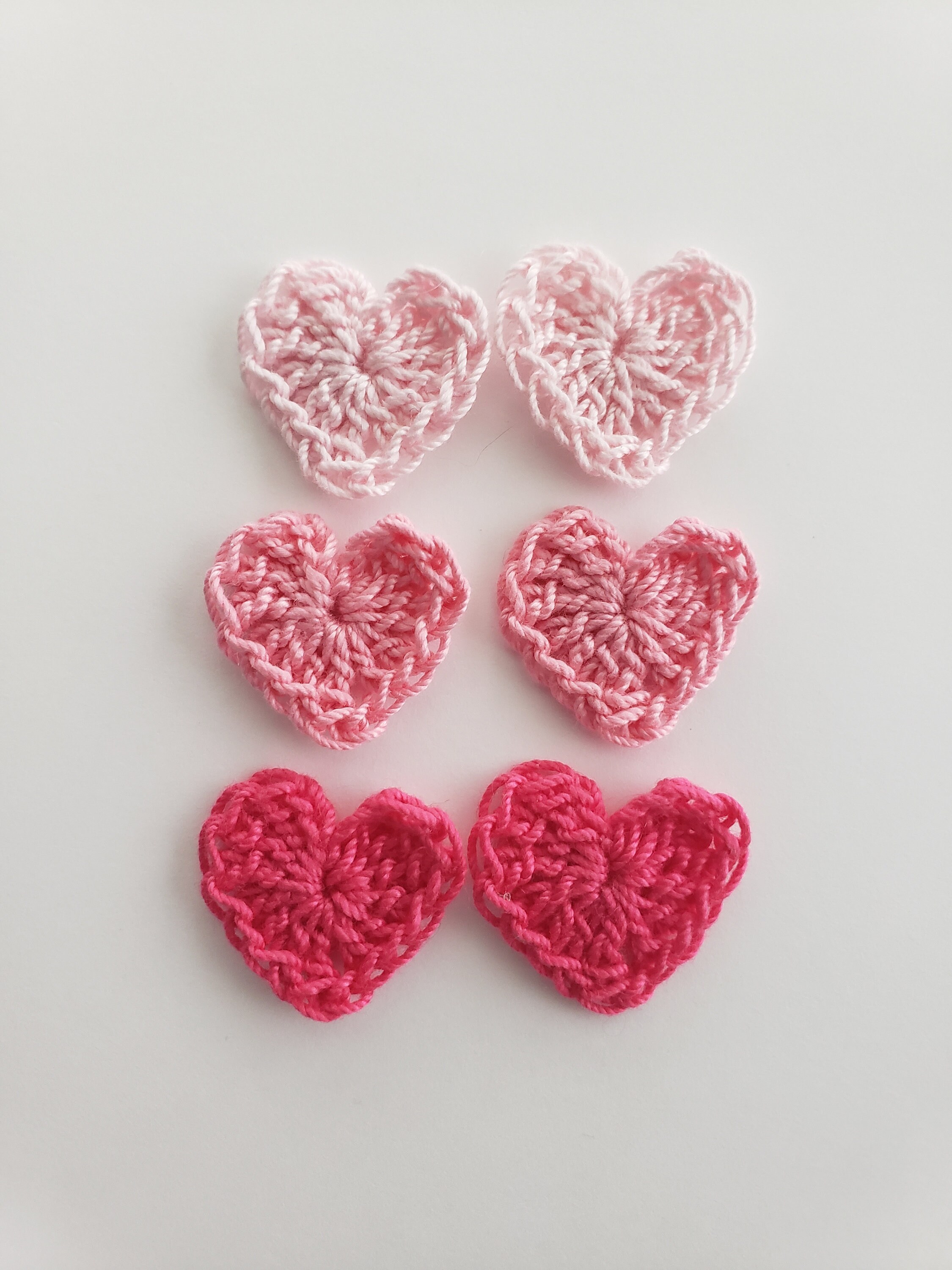 Tiny Pink Crocheted Hearts Cotton Hearts Crocheted Heart Etsy India