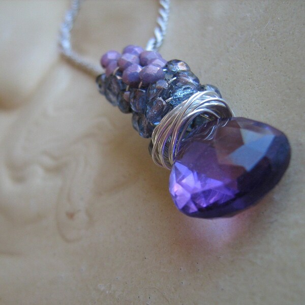 Lorelei Jewelry- Syrah - Amethyst Pendant with Sterling Silver- Holiday Gift Sale- Marked 20% Off- Ships Free in Time for Holiday Giving