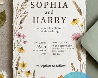 Wildflower Wedding Invitation | Rustic Floral Garden Invite (Editable Canva Template)