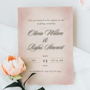 Blush Pink Wedding Invitation – Digital Download Only