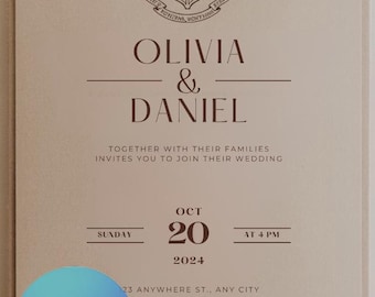 Wizard Wedding Invitation | Magic Crest Design | Fantasy Marriage Invite (Digital Download)