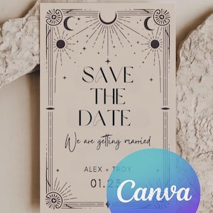 Boho Celestial Save the Date / Solo digital