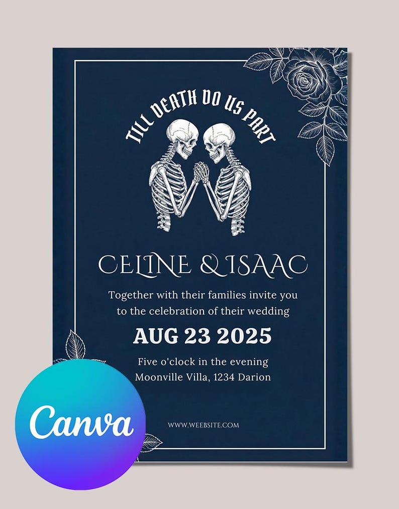 Gothic Wedding Invitation | Till Death Do Us Part | Dark Elegance ...