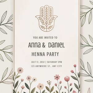Convite Elegante para Festa de Henna – Download Digital