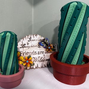 Articulated Cactus Buddy 3D Printed Succulent Figurine Cute