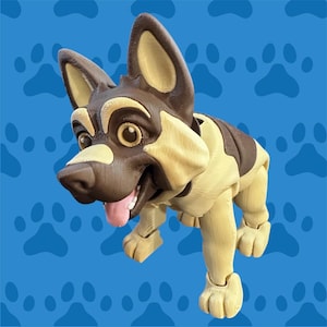 3D Printed Articulating German Shepherd – Custom Colors Available