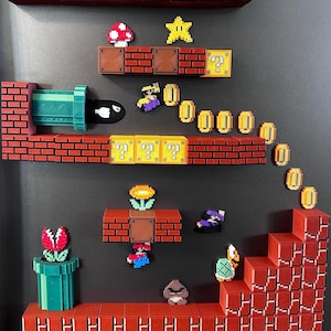3Dプリントマリオブラザーズマグネット - カスタム冷蔵庫デコレーションセット