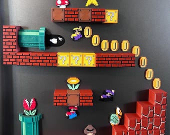 Magneti Mario Brothers stampati in 3D - Set di decorazioni personalizzate per frigorifero
