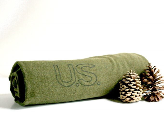 Vintage Wool Army Blanket Etsy