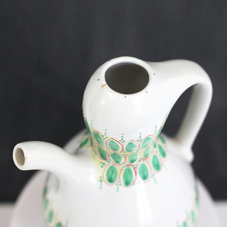 Mid Century Nym\u00f8lle Denmark Coffee Pot Rare Danish Modern Ceramic Coffee Pot Hand Painted Signed Bjorn Wiinblad Danish Teapot