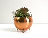 Mid Century Copper and Brass Planter Pot by Coppercraft Guild