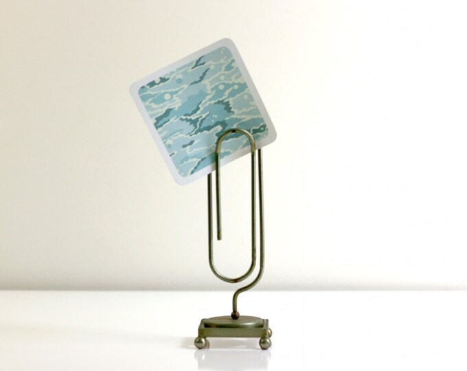 Vintage Brass Paper Clip Note Holder Etsy