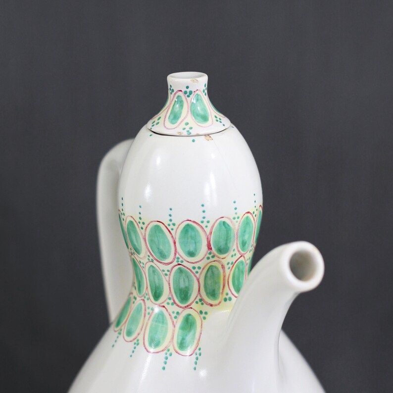 Mid Century Nym\u00f8lle Denmark Coffee Pot Rare Danish Modern Ceramic Coffee Pot Hand Painted Signed Bjorn Wiinblad Danish Teapot