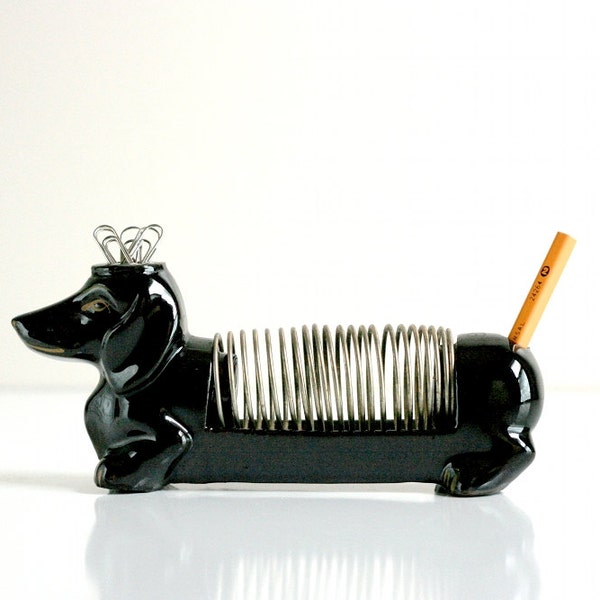 Vintage Ceramic Dachshund Letter Holder