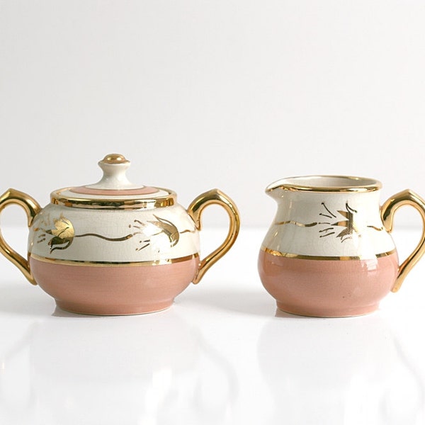 Vintage Pyrex vidrio opalino copo de nieve crema y azúcar Set