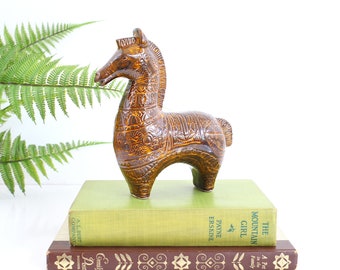 Vintage Bitossi Style Ceramic Horse / Mid Century Modern Raymor Bitossi Inspired Ceramic Horse