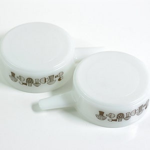 Vintage Milk Glass Mushroom Soup Crock Bowls image 5