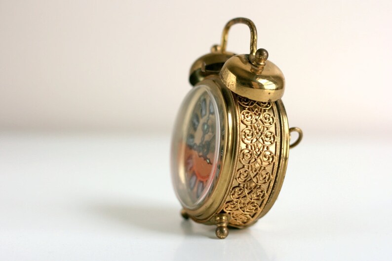 Vintage Gold Blessing Alarm Clock from West Germany Etsy